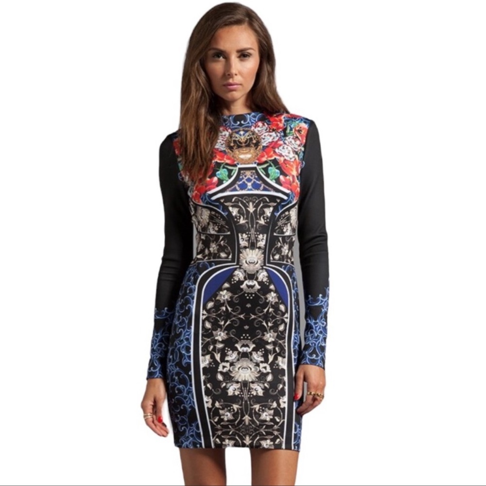 Revolve Clover Canyon Royal Egg Vase Neoprene Dress Size XS